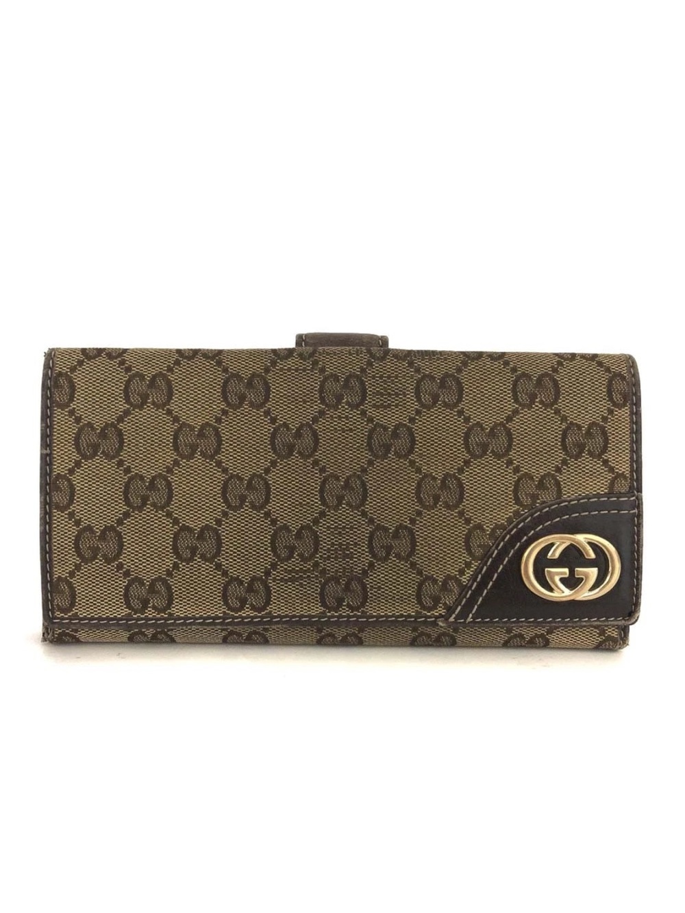 🤎🤍🤎Gucci Interlocking GG Supreme Logo Billfold Wallet🤎🤍🤎